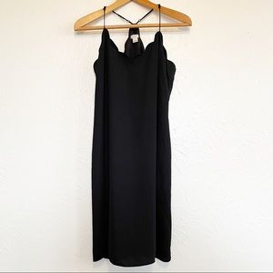 J. Crew Factory Scalloped Black Tank Dress Size 8